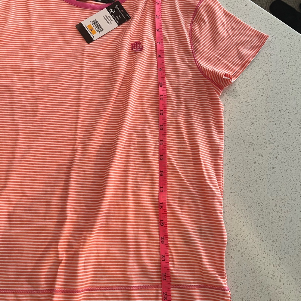 NWT Lauren by Ralph Lauren Striped Orange and White Pajamas - Picture 4 of 13